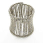 Beaded column cuff bracelet by Suzie Blue Canada featuring gray beads and a sleek, modern design.