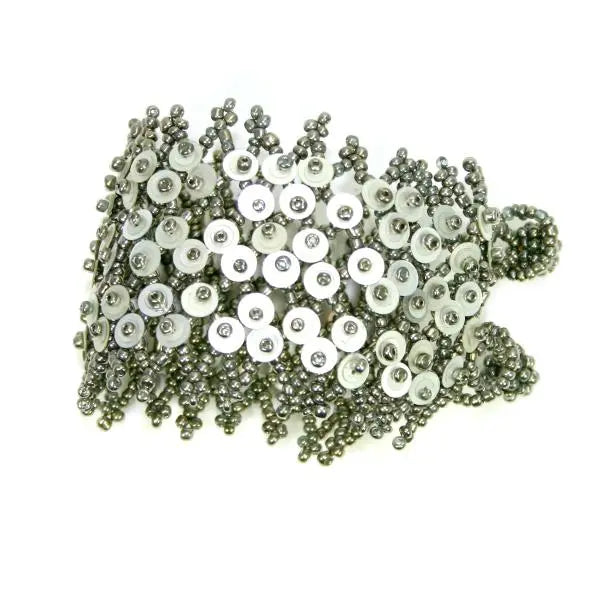 Sequin wrap cuff bracelet by Suzie Blue Canada featuring shimmering sequins and adjustable wrap-around design.