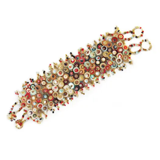 Sequin wrap cuff bracelet by Suzie Blue Canada featuring shiny sequins and a stylish wrap design.