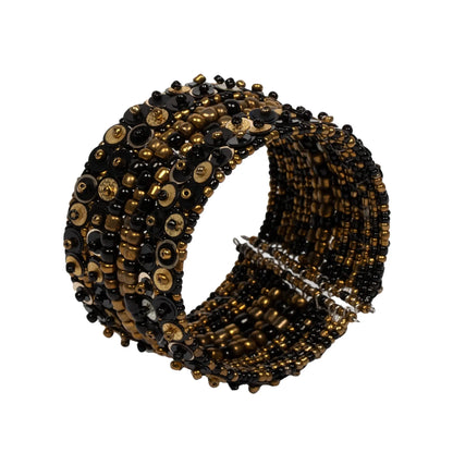 Sequin cuff bracelet by Suzie Blue Canada with sparkling sequins and elegant design, perfect for stylish accessories.