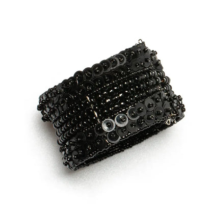 Sequin cuff bracelet by Suzie Blue Canada featuring sparkling sequins and an elegant design for stylish accessories.