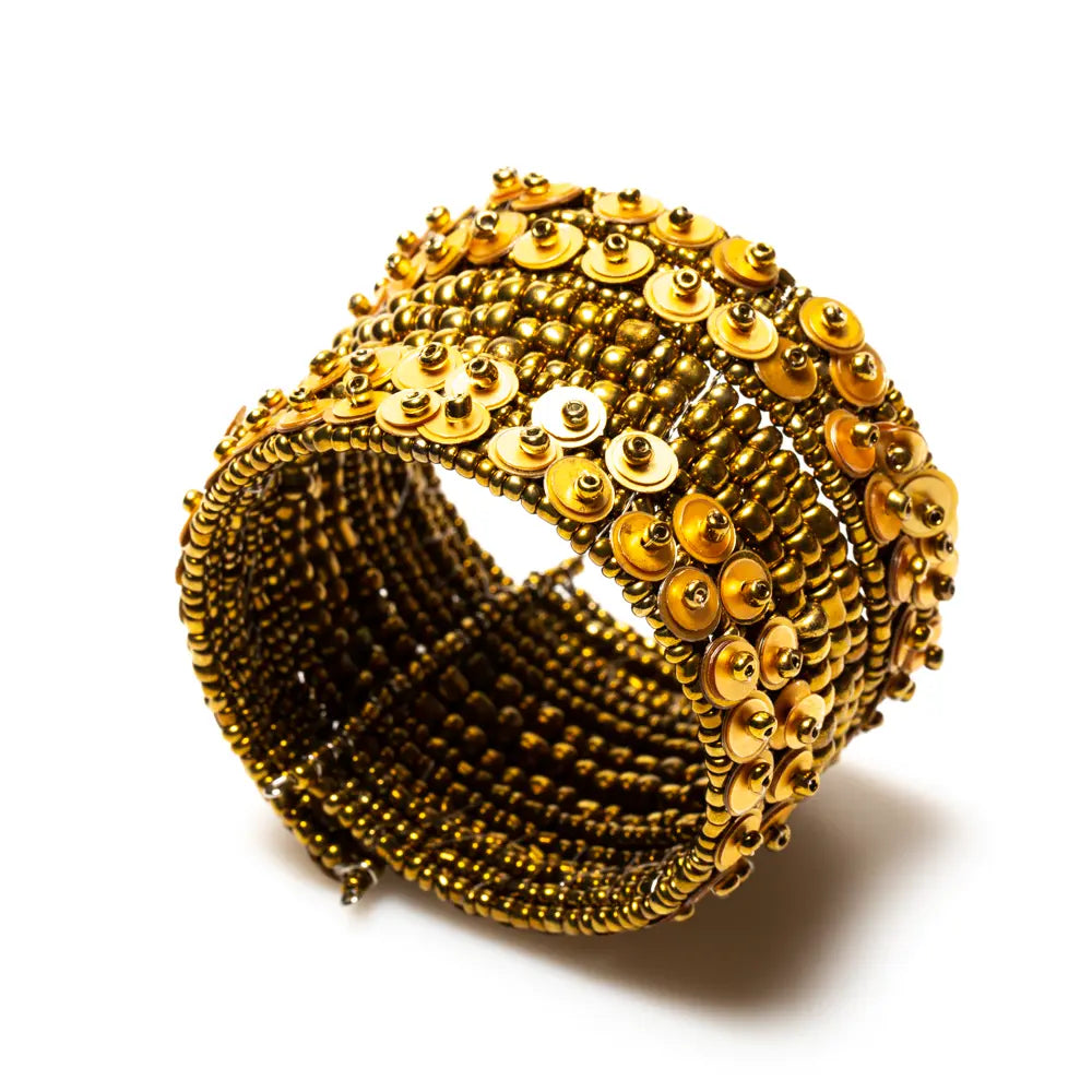 Sequin cuff bracelet by Suzie Blue Canada featuring sparkling sequins and elegant design for stylish accessories.