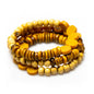Handmade wood and resin spiral bracelet by Suzie Blue Canada, featuring intricate design and natural earthy tones.