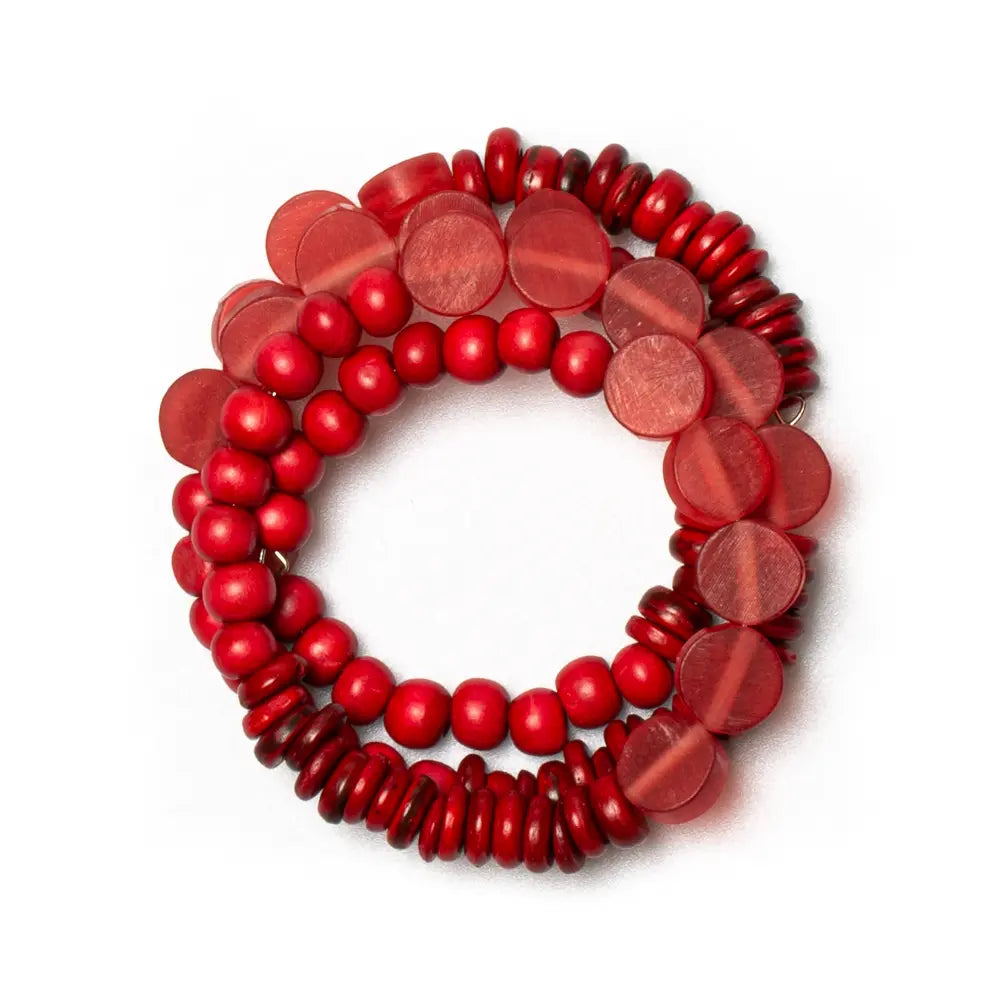 Handmade wood and resin spiral bracelet by Suzie Blue Canada, featuring a unique, artistic jewelry design.