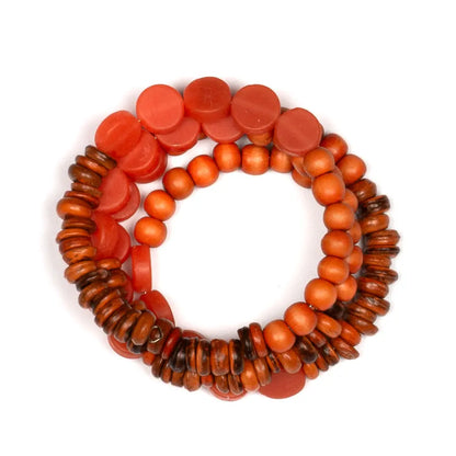 Handmade wood resin spiral bracelet by Suzie Blue Canada featuring a unique, artistic design on a natural jewelry piece.