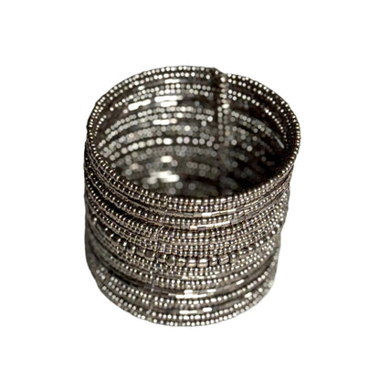 Simple beaded cuff bracelet by Suzie Blue Canada featuring neutral-colored beads for versatile, effortless style.