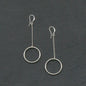 Long drop silver earrings in silver plate featuring elegant, slender design with a polished finish, perfect for stylish occasions.