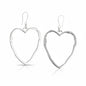 Silver plated open heart earrings by Suzie Blue Canada, featuring elegant heart-shaped design on polished studs.