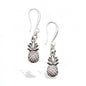 Silver plated pineapple charm earrings by Suzie Blue Canada with detailed tropical pineapple design.