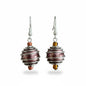 Suzie Blue Canada spiral pearl bead earrings featuring elegant design, showcasing shiny pearl beads on silver hooks.