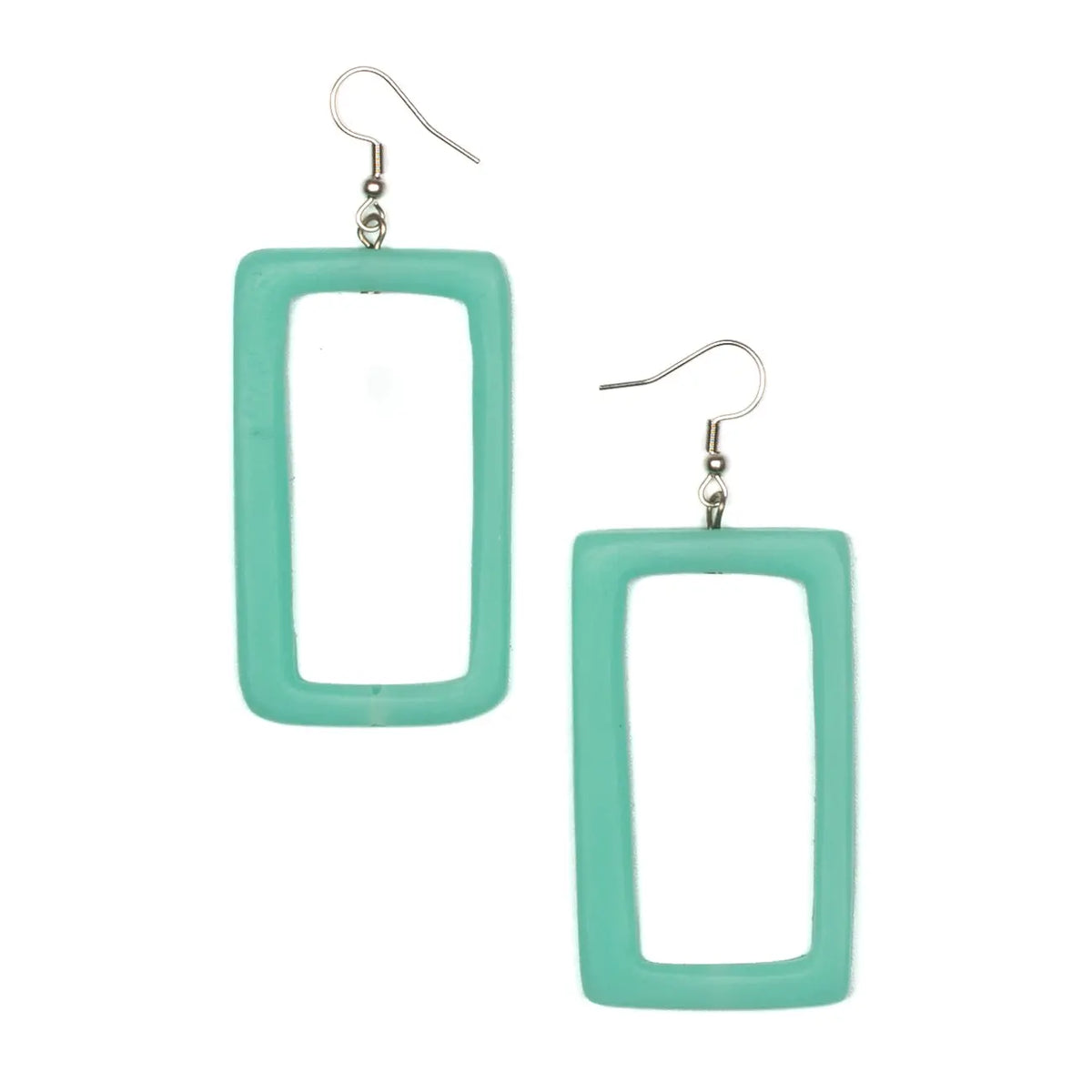 Resin rectangular earrings by Suzie Blue Canada, stylish and unique accessories featuring modern geometric design.
