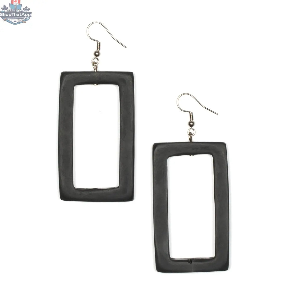 Resin rectangular earrings by Suzie Blue Canada featuring sleek geometric design in vibrant colors.