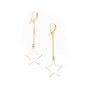 Gold-plated drop chain star earrings by Suzie Blue Canada featuring delicate star charms and stylish chain design.