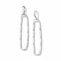 Rectangular silver drop earrings with an elegant silver plate design, displayed flat-lay showcasing their polished surface and geometric shape.