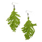 Beaded leaf earrings by Suzie Blue Canada featuring delicate leaf-shaped design with colorful beads.
