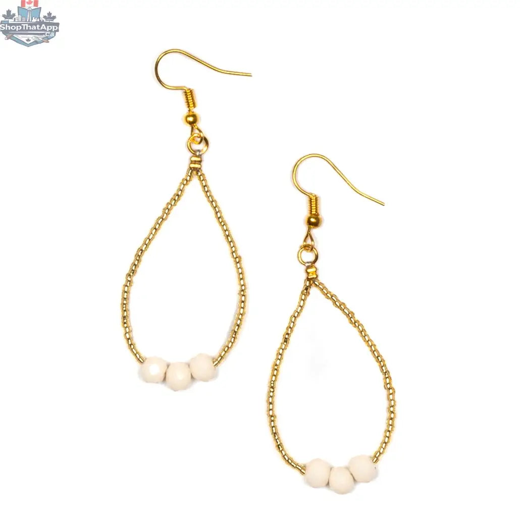 Elegant tear drop crystal bead earrings by Suzie Blue Canada featuring sparkling crystal drops for sophisticated style.