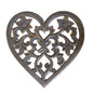 Wooden carved heart decoration for home decor by Suzie Blue Canada, featuring intricate craftsmanship and natural wood finish.