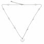 Silver-plated heart chain necklace with an elegant heart-on-heart design by Suzie Blue Canada.