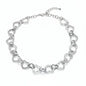 Grey stainless steel linked heart necklace from Suzie Blue Canada, showcasing a delicate chain with interconnected heart charms.