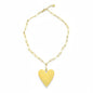 Gold stainless steel chainlink heart pendant necklace with delicate design, perfect gift for her by Suzie Blue Canada.