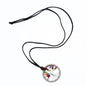 Tree of Life necklace with wooden beads, featuring handcrafted design and natural wood accents, by Suzie Blue Canada.
