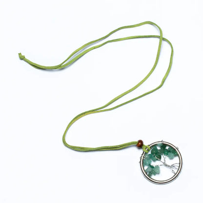 Suzie Blue Canada Tree of Life necklace featuring a natural stone pendant on a delicate chain.