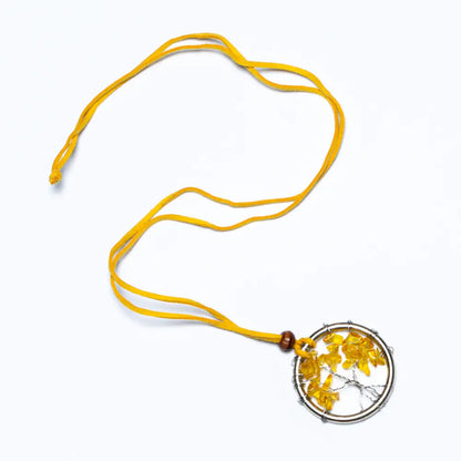 Suzie Blue Canada Tree of Life necklace featuring a natural stone pendant on a delicate chain.