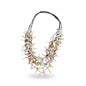 Multi-strand fabric necklace by Suzie Blue Canada featuring colorful, layered fabric strands for a stylish accessory.