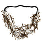 Multi-strand fabric necklace by Suzie Blue Canada with vibrant, colorful fabric strands for a stylish accessory.