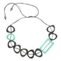 Resin hoop necklace in rectangular design by Suzie Blue Canada, featuring a stylish and modern jewelry piece.