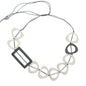 Resin hoop necklace with rectangular design by Suzie Blue Canada, featuring a modern, stylish jewelry piece.