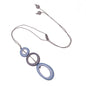 Suzie Blue Canada tonal resin hoop pendant necklace featuring an elegant triple resin design on a delicate chain.
