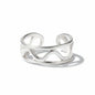 Silver wavy ring with elegant design by Suzie Blue Canada, featuring a sleek silver plate finish and stylish curves.