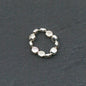 Silver disc ring with elasticated band by Suzie Blue Canada, featuring a polished silver plate finish for a stylish look.