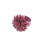 Leather flower ring by Suzie Blue Canada featuring a detailed floral design on a stylish leather band.