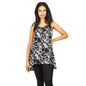 Black and white abstract tank top from Suzie Blue Canada, stylish summer top with bold artistic design.