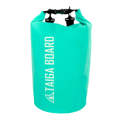 20L dry bag with adjustable carbon paddle from Taiga Board, ideal for water sports and outdoor adventures, durable and waterproof.