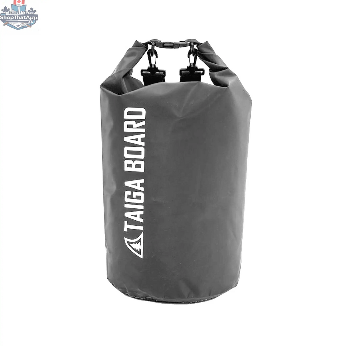 20L Taiga Board dry bag with adjustable carbon paddle, ideal for water sports and keeping gear dry on outdoor adventures.