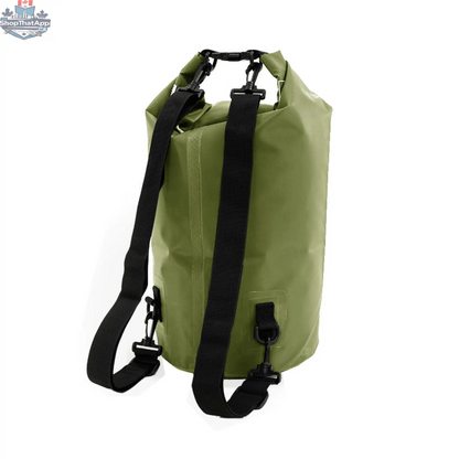 Taiga Board 20L dry bag with adjustable carbon paddle, ideal for water sports and outdoor adventures.