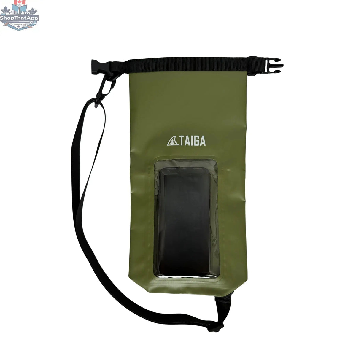 Taiga Board waterproof 2L phone dry bag, lightweight waterproof accessory for keeping smartphones dry during water activities.