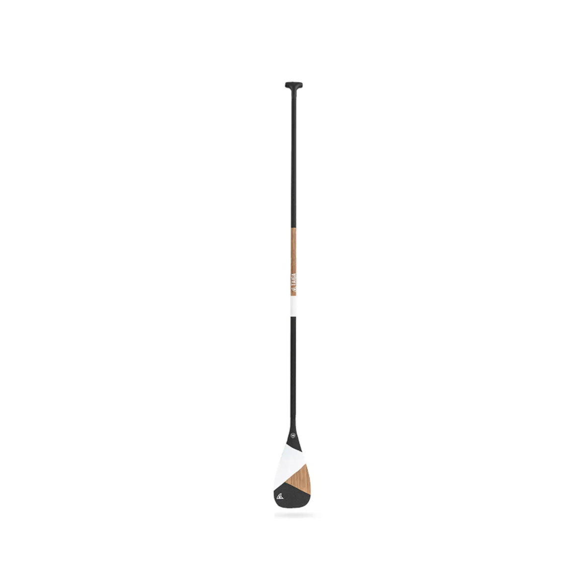 Taiga Board Diamond Paddle with asymmetric one-piece carbon and wood design, showcasing a sleek, lightweight paddle for water sports.