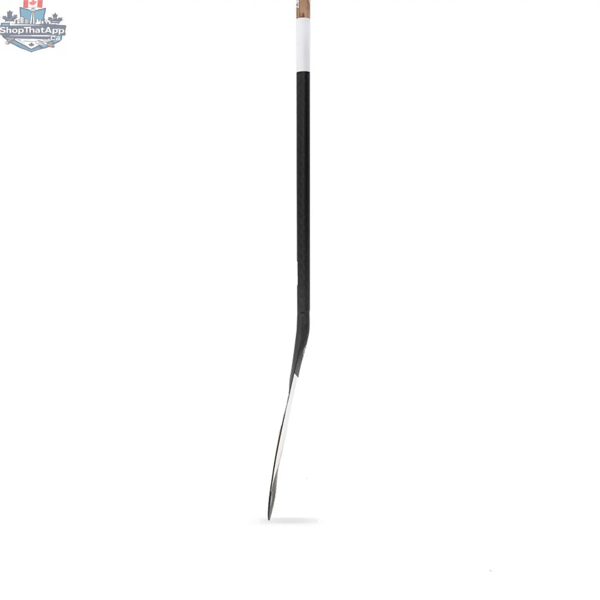 Side view of Taiga Board Diamond Paddle with asymmetric one-piece carbon and wood design, showcasing its sleek paddle shape.