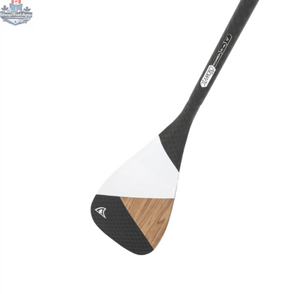Taiga Board Diamond Paddle Wood Carbon 12k, asymmetric one-piece design, lightweight and durable kayak paddle on white background.