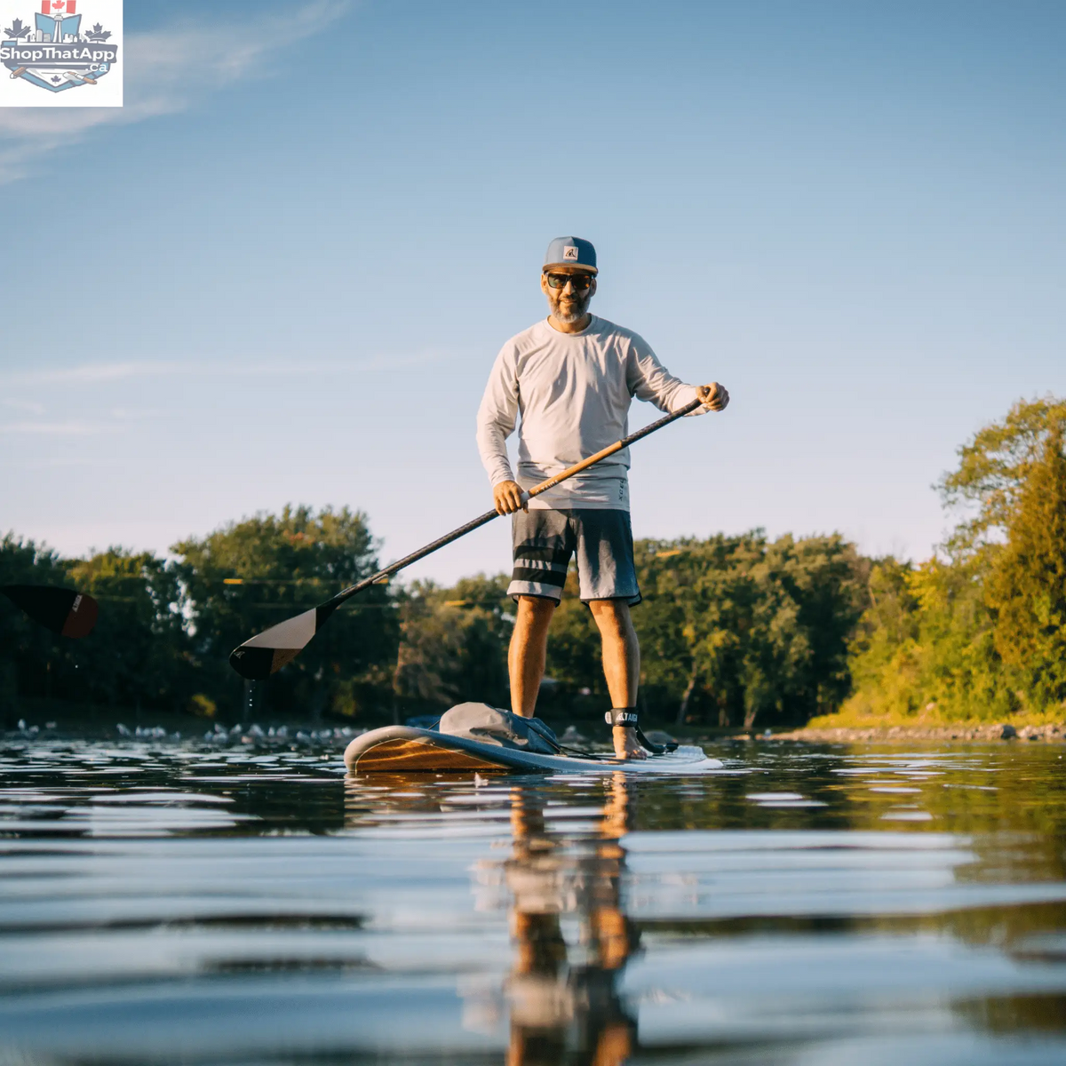 Taiga Board Diamond Paddle with asymmetric one-piece wood and carbon design for stand-up paddleboarding.