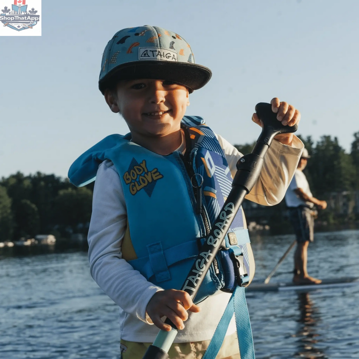 Taiga Board NIBI PADDLE KID adjustable 3-piece paddle set, lightweight and versatile for young paddlers, with adjustable length.