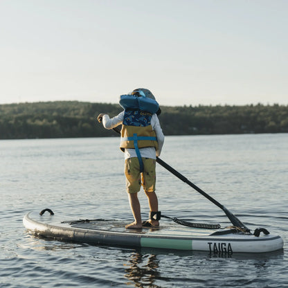 Taiga Board NIBI 8'0'' inflatable paddle board for kids with complete kit, showing the bright, colorful SUP Gonflable for children.