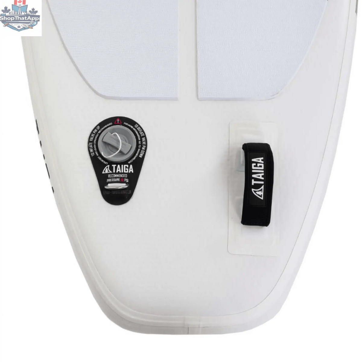 Taiga Board Nano ZIP AIR 9'8'' compact inflatable paddle board on water, showcasing its sleek design and portability.