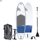 Taiga Board UKEE 10'8" inflatable paddle board in the value kit, shown inflated with accessories on a calm water surface.