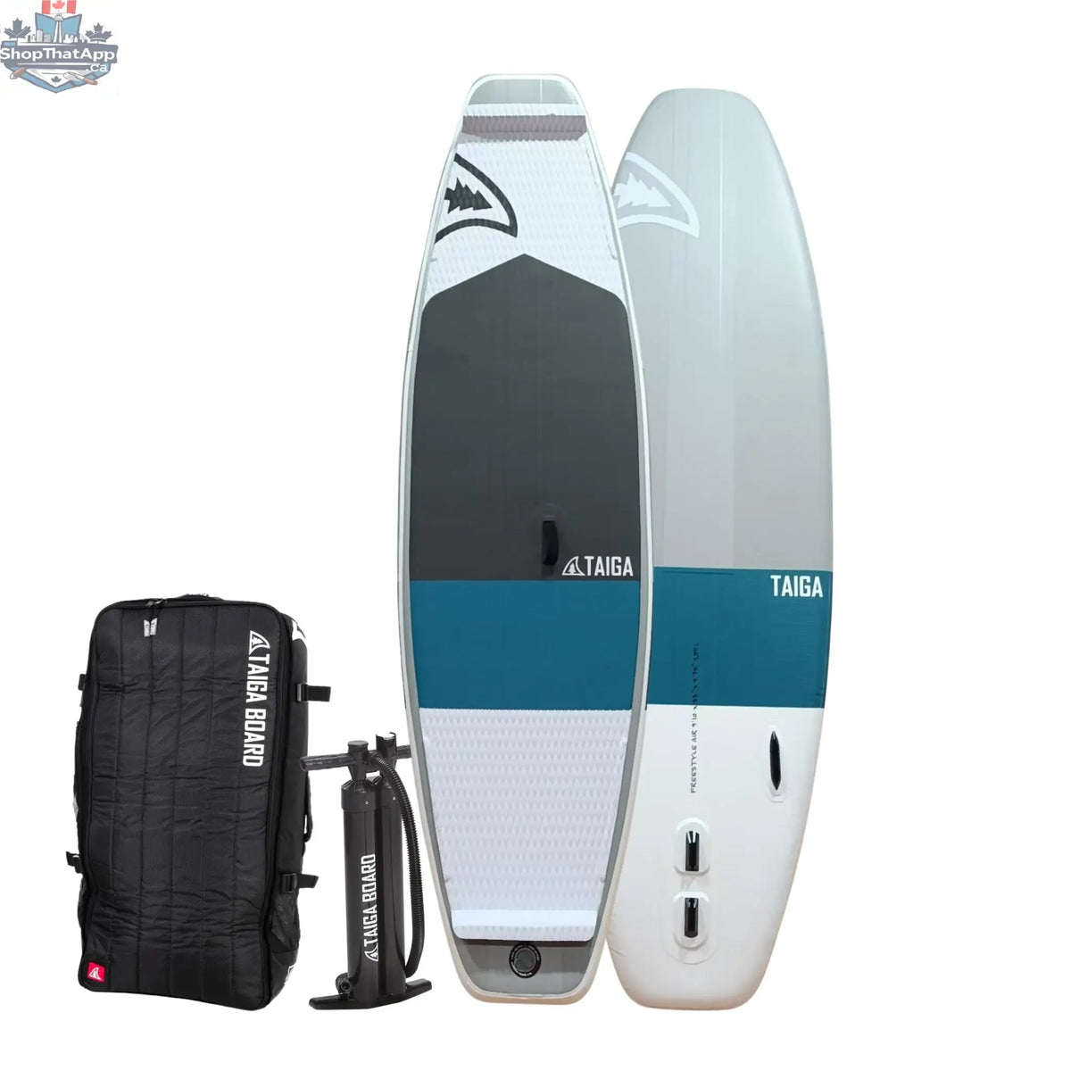 Inflatable Taiga Board Freestyle 9'10'' SUP paddle board with sleek design and ample deck space, ideal for water adventures