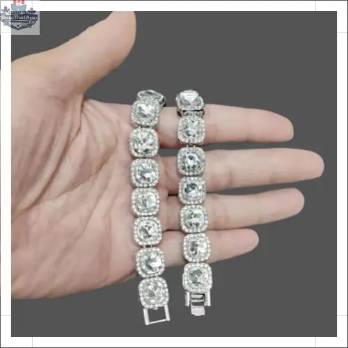 Micro Cluster Tennis Bracelet - Silver - Shopthatapp.ca
